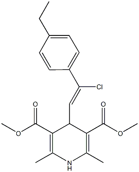 dimethyl 4-[2-chloro-2-(4-ethylphenyl)vinyl]-2,6-dimethyl-1,4-dihydro-3,5-pyridinedicarboxylate 结构式