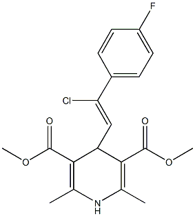 dimethyl 4-[2-chloro-2-(4-fluorophenyl)vinyl]-2,6-dimethyl-1,4-dihydro-3,5-pyridinedicarboxylate,943419-95-2,结构式