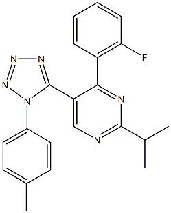 4-(2-fluorophenyl)-2-isopropyl-5-[1-(4-methylphenyl)-1H-tetraazol-5-yl]pyrimidine|