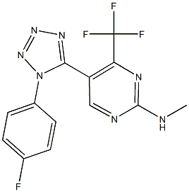 N-[5-[1-(4-fluorophenyl)-1H-tetraazol-5-yl]-4-(trifluoromethyl)-2-pyrimidinyl]-N-methylamine 结构式