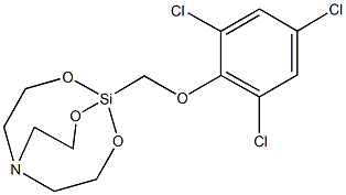 1-[(2,4,6-trichlorophenoxy)methyl]-2,8,9-trioxa-5-aza-1-silabicyclo[3.3.3]undecane,94358-23-3,结构式