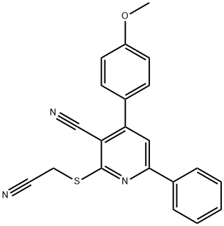 2-[(cyanomethyl)sulfanyl]-4-(4-methoxyphenyl)-6-phenylnicotinonitrile|