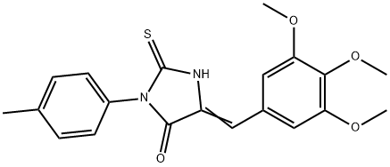 3-(4-methylphenyl)-2-thioxo-5-(3,4,5-trimethoxybenzylidene)-4-imidazolidinone,94452-11-6,结构式