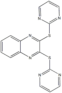 2,3-bis(2-pyrimidinylsulfanyl)quinoxaline 结构式