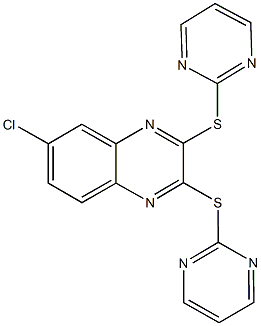 6-chloro-2,3-bis(2-pyrimidinylsulfanyl)quinoxaline,944769-24-8,结构式