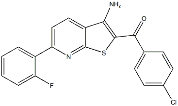 [3-amino-6-(2-fluorophenyl)thieno[2,3-b]pyridin-2-yl](4-chlorophenyl)methanone Struktur