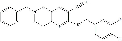 6-benzyl-2-[(3,4-difluorobenzyl)sulfanyl]-5,6,7,8-tetrahydro[1,6]naphthyridine-3-carbonitrile Structure