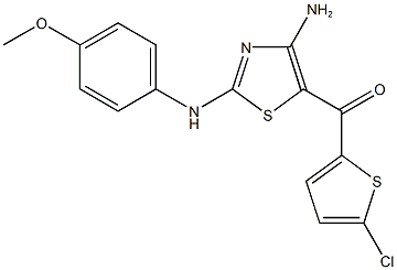 [4-amino-2-(4-methoxyanilino)-1,3-thiazol-5-yl](5-chloro-2-thienyl)methanone Struktur
