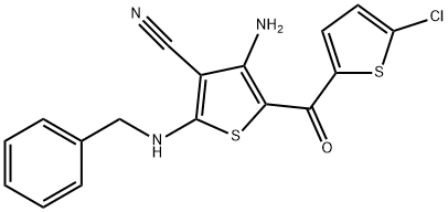 944769-48-6 4-amino-2-(benzylamino)-5-[(5-chloro-2-thienyl)carbonyl]-3-thiophenecarbonitrile