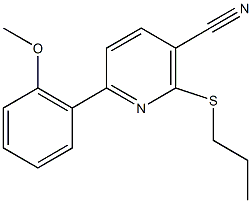6-(2-methoxyphenyl)-2-(propylsulfanyl)nicotinonitrile 化学構造式