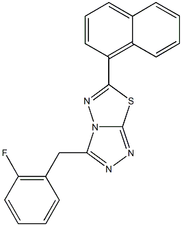 3-(2-fluorobenzyl)-6-(1-naphthyl)[1,2,4]triazolo[3,4-b][1,3,4]thiadiazole 化学構造式