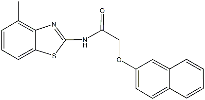 N-(4-methyl-1,3-benzothiazol-2-yl)-2-(2-naphthyloxy)acetamide,944769-70-4,结构式