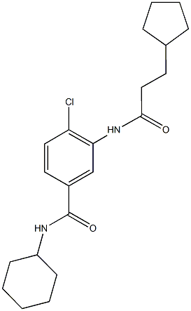 4-chloro-N-cyclohexyl-3-[(3-cyclopentylpropanoyl)amino]benzamide Structure