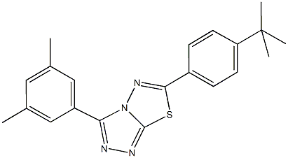 6-(4-tert-butylphenyl)-3-(3,5-dimethylphenyl)[1,2,4]triazolo[3,4-b][1,3,4]thiadiazole,944770-11-0,结构式