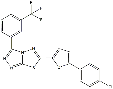 6-[5-(4-chlorophenyl)-2-furyl]-3-[3-(trifluoromethyl)phenyl][1,2,4]triazolo[3,4-b][1,3,4]thiadiazole 结构式