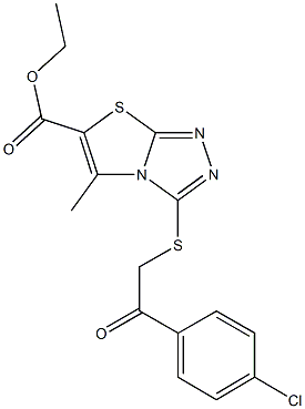 ethyl 3-{[2-(4-chlorophenyl)-2-oxoethyl]sulfanyl}-5-methyl[1,3]thiazolo[2,3-c][1,2,4]triazole-6-carboxylate 化学構造式