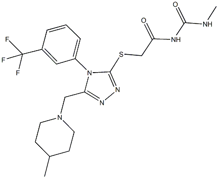 N-methyl-N'-[({5-[(4-methyl-1-piperidinyl)methyl]-4-[3-(trifluoromethyl)phenyl]-4H-1,2,4-triazol-3-yl}sulfanyl)acetyl]urea Struktur