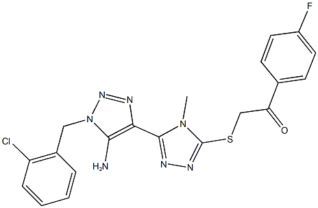 2-({5-[5-amino-1-(2-chlorobenzyl)-1H-1,2,3-triazol-4-yl]-4-methyl-4H-1,2,4-triazol-3-yl}sulfanyl)-1-(4-fluorophenyl)ethanone Structure