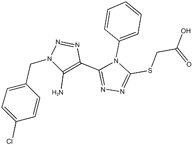 ({5-[5-amino-1-(4-chlorobenzyl)-1H-1,2,3-triazol-4-yl]-4-phenyl-4H-1,2,4-triazol-3-yl}sulfanyl)acetic acid Structure