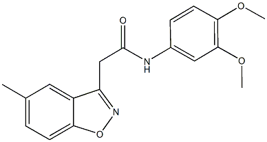 N-(3,4-dimethoxyphenyl)-2-(5-methyl-1,2-benzisoxazol-3-yl)acetamide Struktur