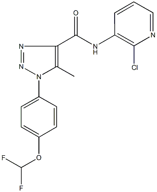 N-(2-chloro-3-pyridinyl)-1-[4-(difluoromethoxy)phenyl]-5-methyl-1H-1,2,3-triazole-4-carboxamide 化学構造式