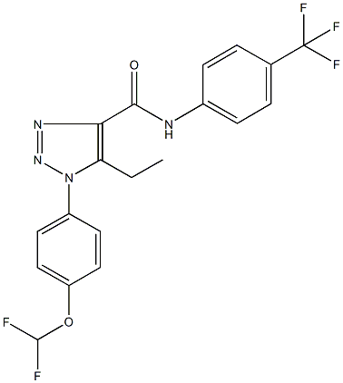 1-[4-(difluoromethoxy)phenyl]-5-ethyl-N-[4-(trifluoromethyl)phenyl]-1H-1,2,3-triazole-4-carboxamide Struktur