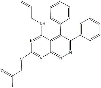 1-{[5-(allylamino)-3,4-diphenylpyrimido[4,5-c]pyridazin-7-yl]sulfanyl}acetone Structure