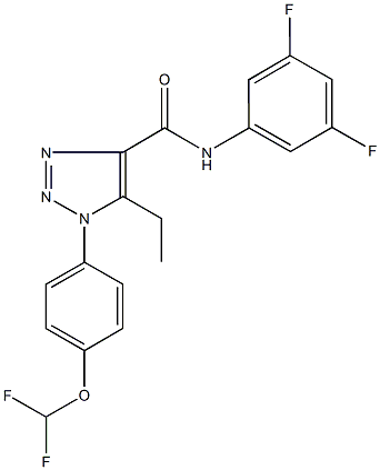 1-[4-(difluoromethoxy)phenyl]-N-(3,5-difluorophenyl)-5-ethyl-1H-1,2,3-triazole-4-carboxamide 化学構造式