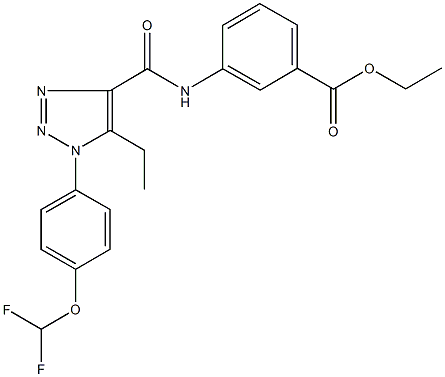 ethyl 3-[({1-[4-(difluoromethoxy)phenyl]-5-ethyl-1H-1,2,3-triazol-4-yl}carbonyl)amino]benzoate 化学構造式