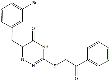 6-(3-bromobenzyl)-3-[(2-oxo-2-phenylethyl)sulfanyl]-1,2,4-triazin-5(4H)-one Structure