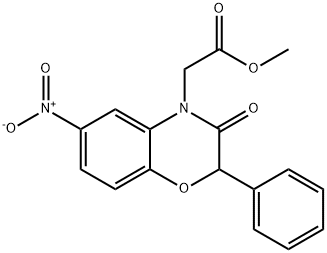 methyl {6-nitro-3-oxo-2-phenyl-2,3-dihydro-4H-1,4-benzoxazin-4-yl}acetate Struktur