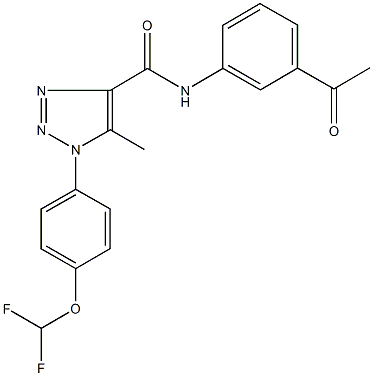 N-(3-acetylphenyl)-1-[4-(difluoromethoxy)phenyl]-5-methyl-1H-1,2,3-triazole-4-carboxamide 结构式