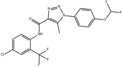 N-[4-chloro-2-(trifluoromethyl)phenyl]-1-[4-(difluoromethoxy)phenyl]-5-methyl-1H-1,2,3-triazole-4-carboxamide,944772-75-2,结构式