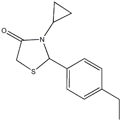3-cyclopropyl-2-(4-ethylphenyl)-1,3-thiazolidin-4-one Struktur