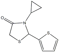 3-cyclopropyl-2-(2-thienyl)-1,3-thiazolidin-4-one Struktur