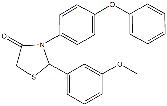 2-(3-methoxyphenyl)-3-(4-phenoxyphenyl)-1,3-thiazolidin-4-one 结构式