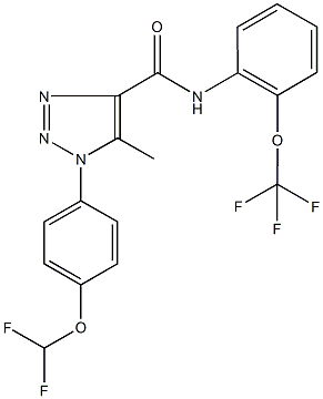 1-[4-(difluoromethoxy)phenyl]-5-methyl-N-[2-(trifluoromethoxy)phenyl]-1H-1,2,3-triazole-4-carboxamide 化学構造式