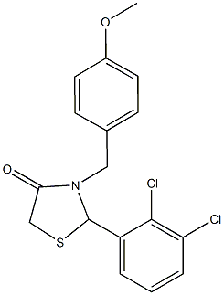 2-(2,3-dichlorophenyl)-3-(4-methoxybenzyl)-1,3-thiazolidin-4-one Structure