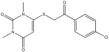 6-{[2-(4-chlorophenyl)-2-oxoethyl]sulfanyl}-1,3-dimethyl-2,4(1H,3H)-pyrimidinedione Structure