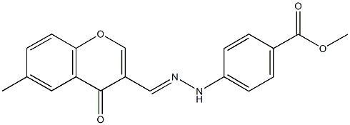 methyl 4-{2-[(6-methyl-4-oxo-4H-chromen-3-yl)methylene]hydrazino}benzoate 化学構造式