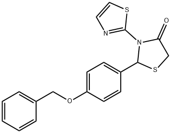 2-[4-(benzyloxy)phenyl]-3-(1,3-thiazol-2-yl)-1,3-thiazolidin-4-one Structure