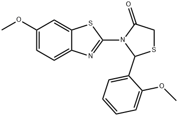 3-(6-methoxy-1,3-benzothiazol-2-yl)-2-(2-methoxyphenyl)-1,3-thiazolidin-4-one Structure