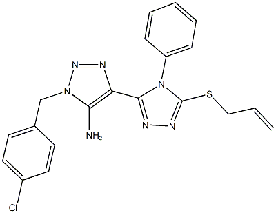 4-[5-(allylsulfanyl)-4-phenyl-4H-1,2,4-triazol-3-yl]-1-(4-chlorobenzyl)-1H-1,2,3-triazol-5-ylamine 化学構造式