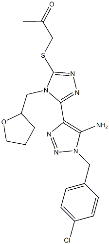 1-{[5-[5-amino-1-(4-chlorobenzyl)-1H-1,2,3-triazol-4-yl]-4-(tetrahydro-2-furanylmethyl)-4H-1,2,4-triazol-3-yl]sulfanyl}acetone|