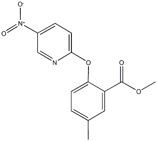 methyl 2-({5-nitro-2-pyridinyl}oxy)-5-methylbenzoate Structure