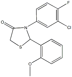 3-(3-chloro-4-fluorophenyl)-2-(2-methoxyphenyl)-1,3-thiazolidin-4-one|