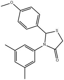 3-(3,5-dimethylphenyl)-2-(4-methoxyphenyl)-1,3-thiazolidin-4-one,944773-97-1,结构式