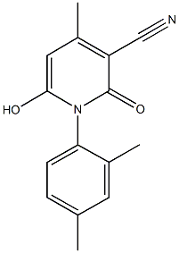 1-(2,4-dimethylphenyl)-6-hydroxy-4-methyl-2-oxo-1,2-dihydro-3-pyridinecarbonitrile Struktur