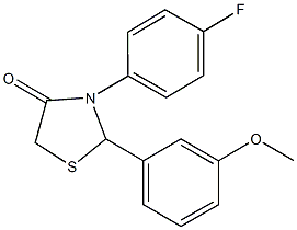 3-(4-fluorophenyl)-2-(3-methoxyphenyl)-1,3-thiazolidin-4-one Struktur