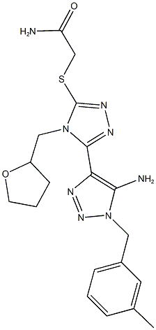 2-{[5-[5-amino-1-(3-methylbenzyl)-1H-1,2,3-triazol-4-yl]-4-(tetrahydro-2-furanylmethyl)-4H-1,2,4-triazol-3-yl]sulfanyl}acetamide Structure